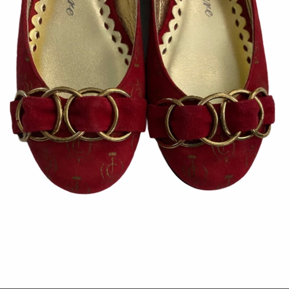 NWOT Juicy Couture Red Suede Leather Flats size-8M - Picture 4 of 6
